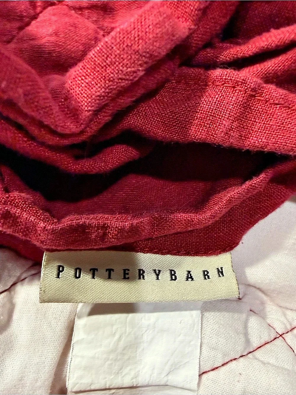 Pottery Barn Quilted Red Throw with two matching Euro shams